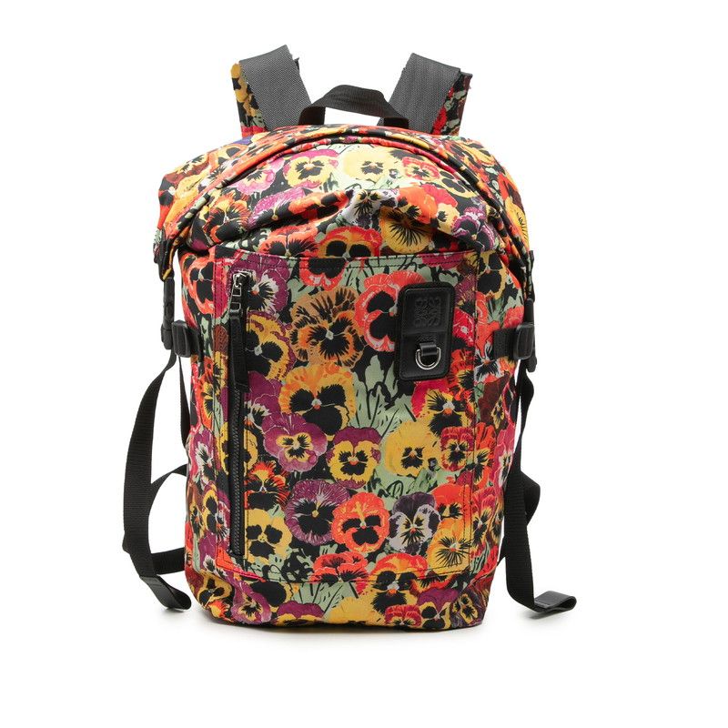 Loewe Anagram Joe Brainard Panji Roll Top Backpack Multicolor Nylon Leather 1