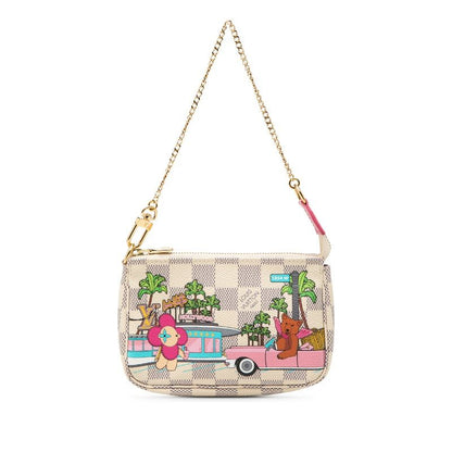Louis Vuitton Damier Azur Vivienne Mini Pochette Pouch Mini Handbag White