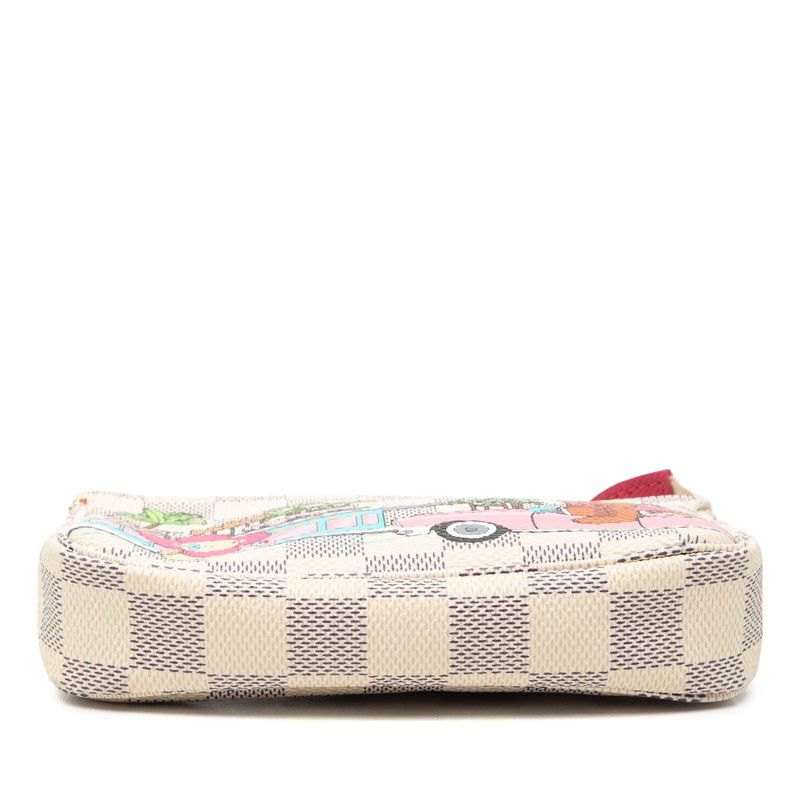Louis Vuitton Damier Azur Vivienne Mini Pochette Pouch Mini Handbag White — view 3