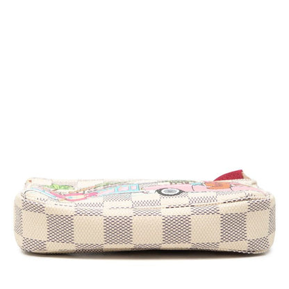 Louis Vuitton Damier Azur Vivienne Mini Pochette Pouch Mini Handbag White — view 3