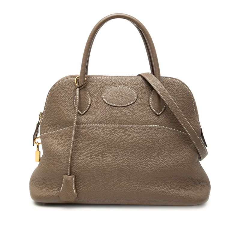 Hermes Bolide 31 2-Way Shoulder Bag Etoupe Gray Gold Taurillon Clemence 1