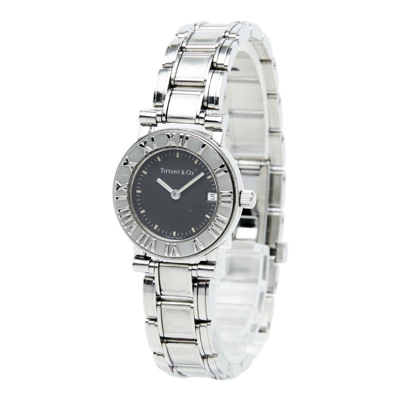 Tiffany & Co Atlas Watch Black Silver Stainless Steel 1 — view 2