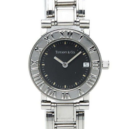 Tiffany & Co Atlas Watch Black Silver Stainless Steel 1