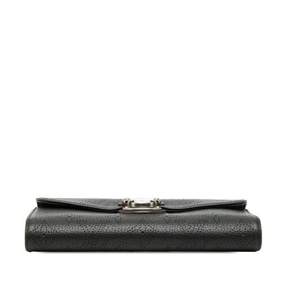 Louis Vuitton Mahina Portefeuille Amelia Bifold Wallet Black Leather — view 3