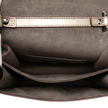 Fendi Canai Chain Shoulder Bag Silver Leather — view 4