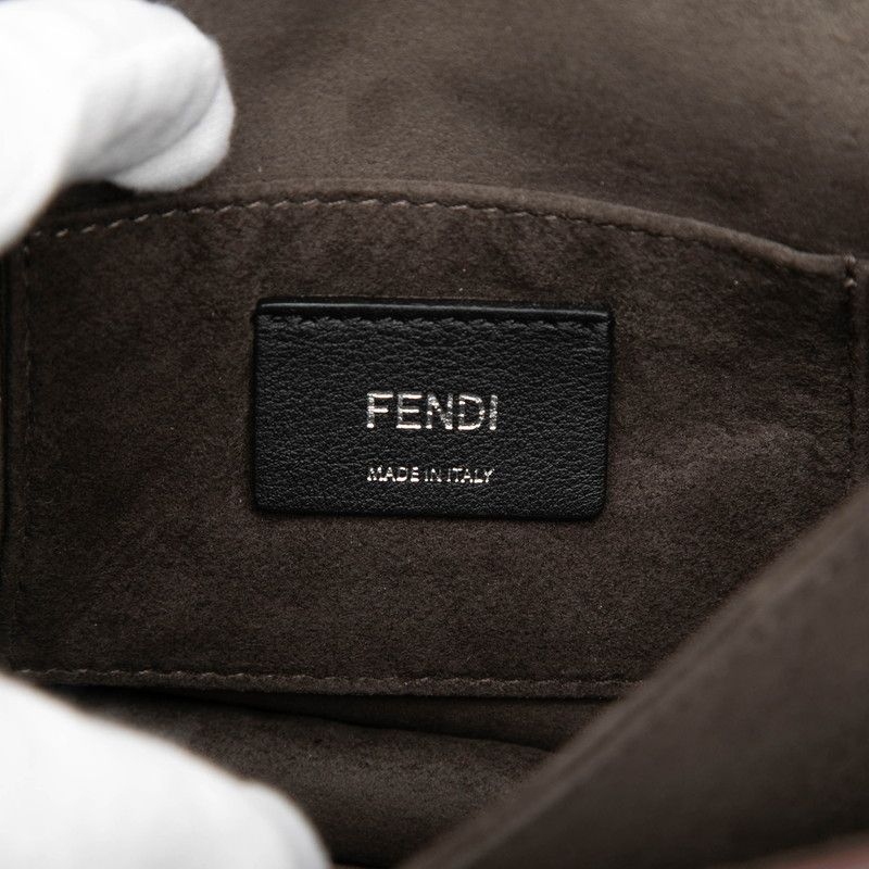 Fendi Canai Chain Shoulder Bag Silver Leather — view 5