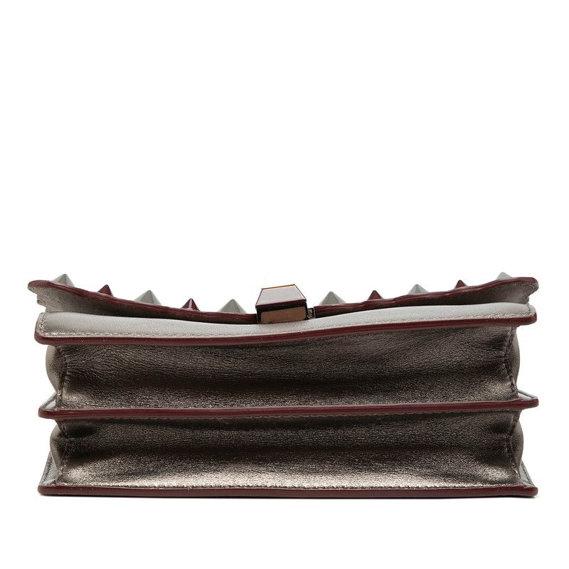 Fendi Canai Chain Shoulder Bag Silver Leather — view 3