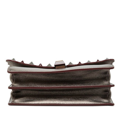 Fendi Canai Chain Shoulder Bag Silver Leather — view 3