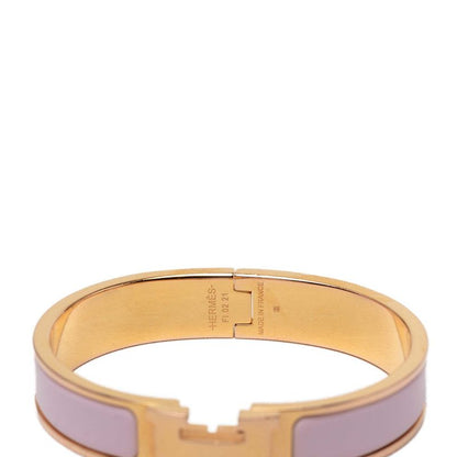Hermes Click PM Bangle Gold Pink Plated Enamel 1- Bracelet — view 4
