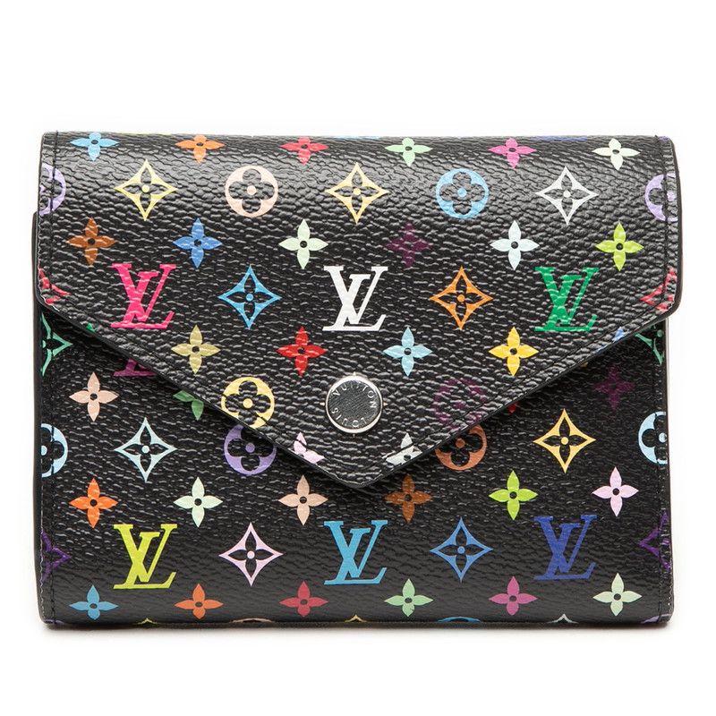 Louis Vuitton Takashi Murakami Portefeuille Victorine Trifold Wallet Black 1