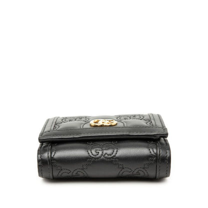 Gucci GG Matelasse Logo Bifold Wallet Black Leather 1 — view 3