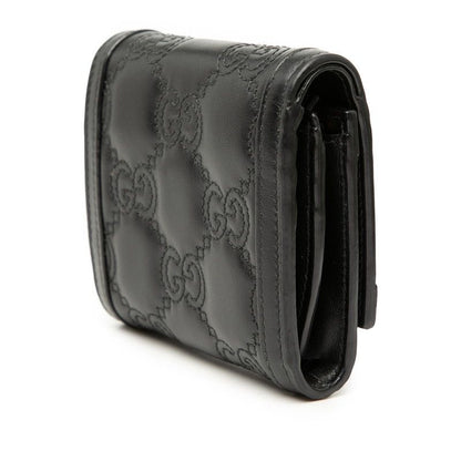 Gucci GG Matelasse Logo Bifold Wallet Black Leather 1 — view 2