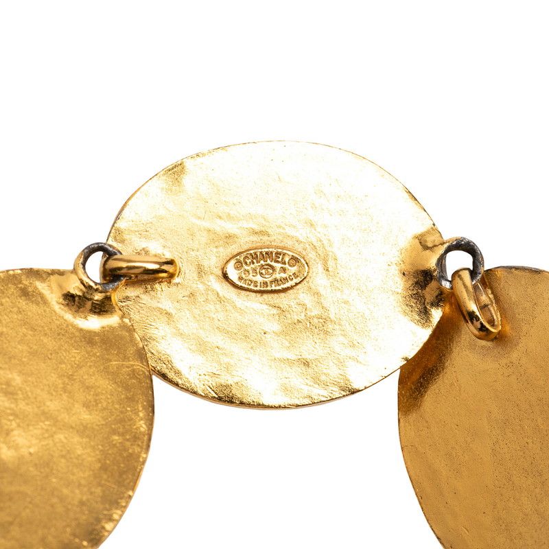 Chanel CC Logo Bangle Gold White Plated 1- Bracelet — view 6