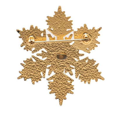 Chanel CC Logo Snowflake Brooch Gold Plated Line Stone 1 — view 3