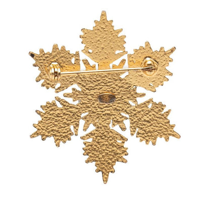 Chanel CC Logo Snowflake Brooch Gold Plated Line Stone 1 — view 2