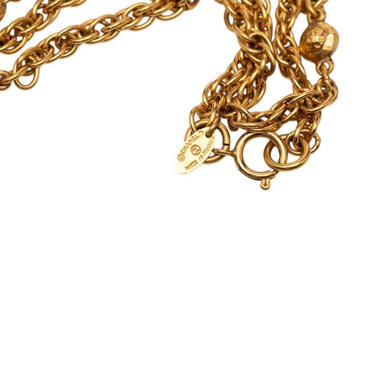 Chanel Vintage CC Logo Necklace Gold Plated 1 — view 5