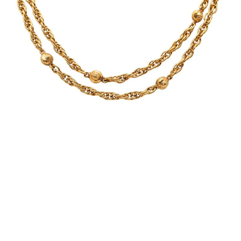 Chanel Vintage CC Logo Necklace Gold Plated 1 — view 2