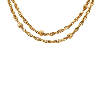 Chanel Vintage CC Logo Necklace Gold Plated 1 — view 2