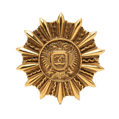 Chanel Emblem CC Logo Brooch Gold Plated 1