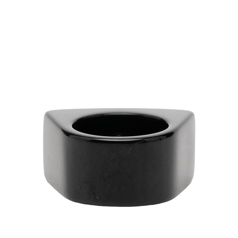 Chanel CC Logo Ring Black Blue Plastic — view 3