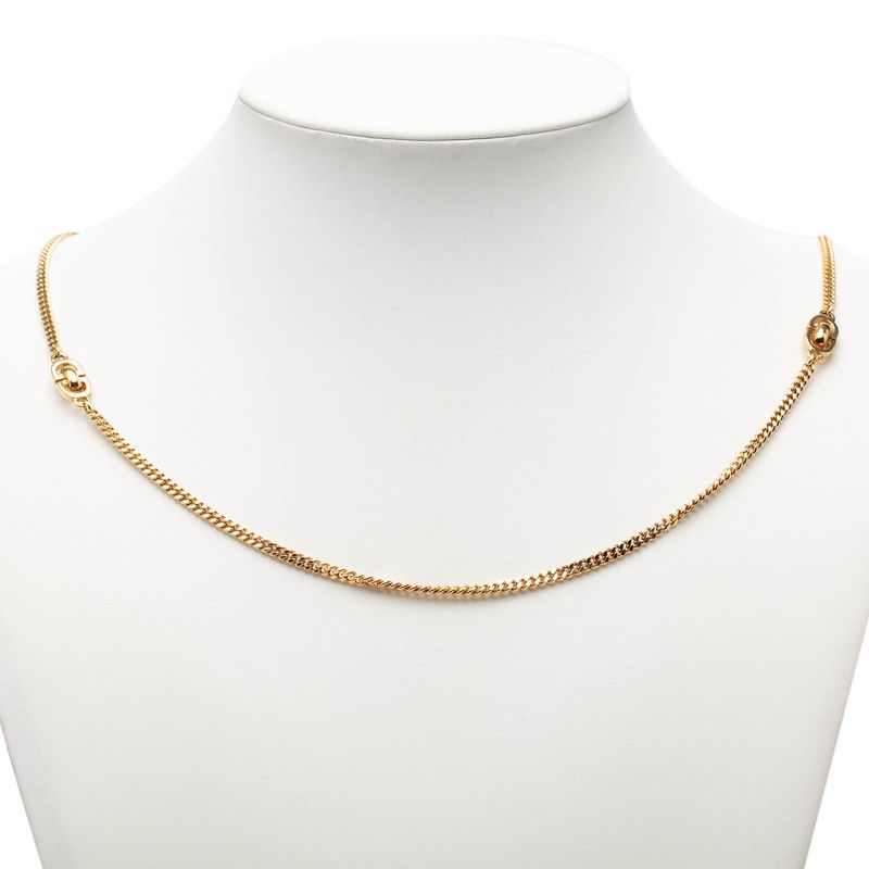 Dior Vintage Logo Necklace Gold Plated 1