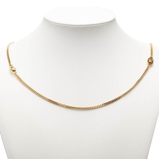 Dior Vintage Logo Necklace Gold Plated 1
