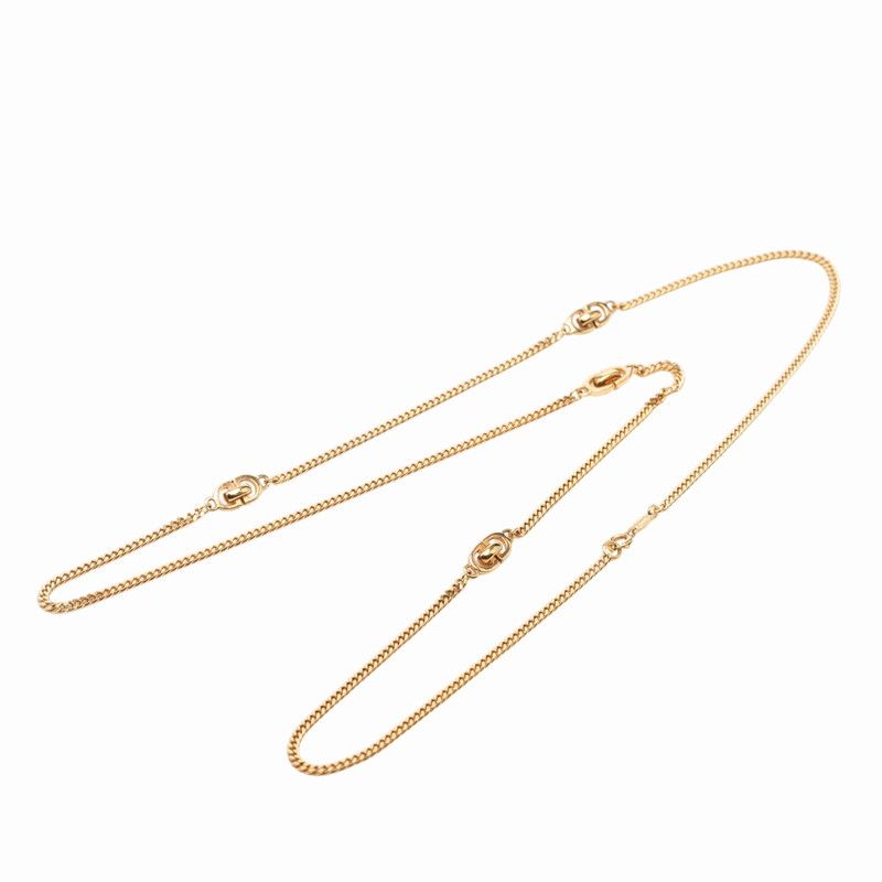 Dior Vintage Logo Necklace Gold Plated 1 — view 2