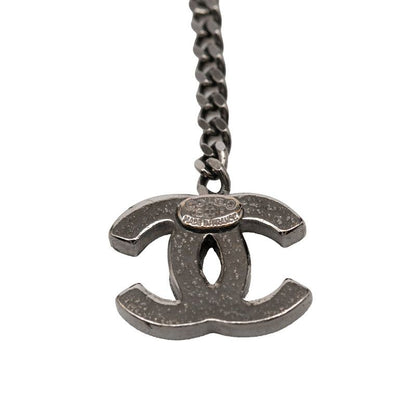 Chanel CC Logo Earrings Silver Yellow Metal Line Stone 1 — view 3