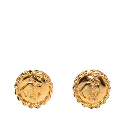 Chanel Vintage Matmoiselle Earrings Gold Plated 1