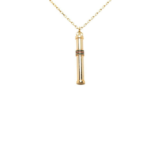 Gucci Sherry Line Perfume Bottle Venetian Chain Pendant Necklace Gold Multicolor