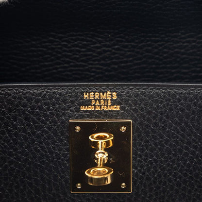 Hermes Kelly 32 2-Way Shoulder Bag Sellier Black Gold Ardennes — view 5