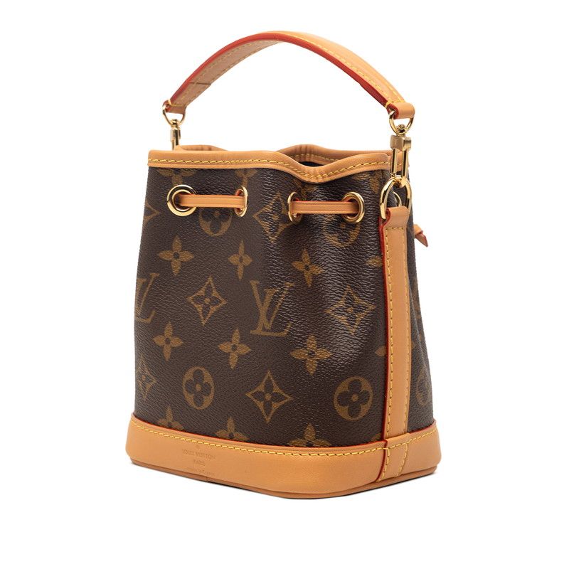Louis Vuitton Monogram Nano Noe 2-Way Shoulder Bag Drawstring Brown Leather — view 2