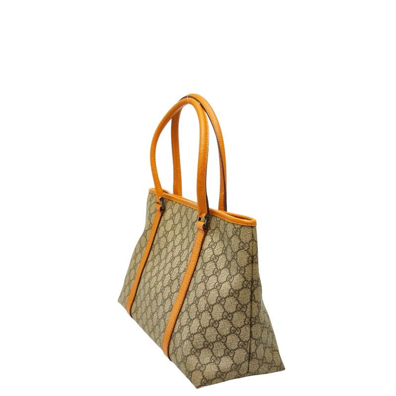 Gucci GG Supreme Tote Beige Orange Leather 1 — view 2