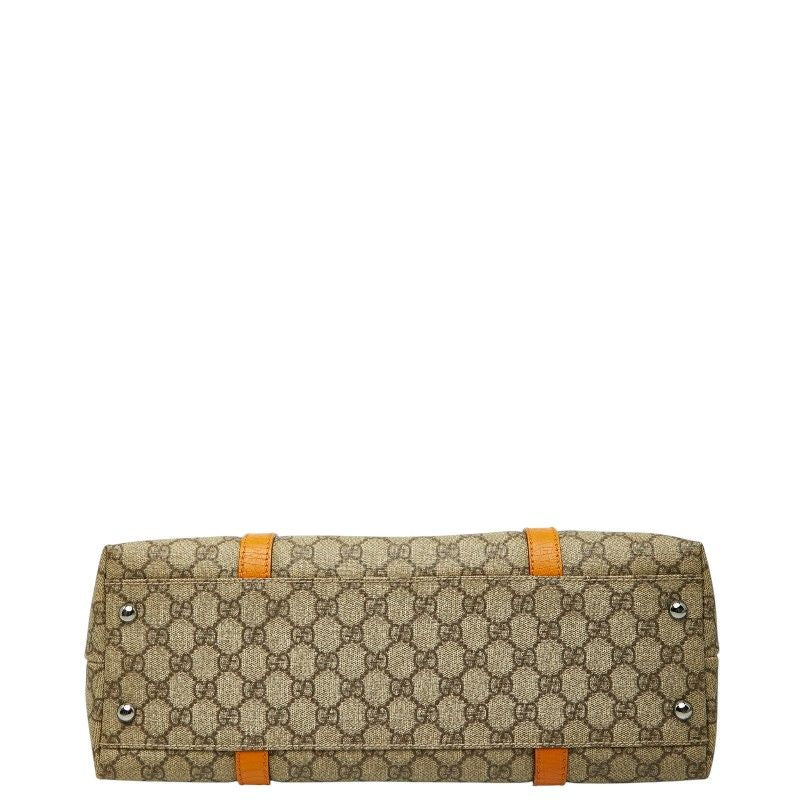 Gucci GG Supreme Tote Beige Orange Leather 1 — view 3