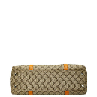 Gucci GG Supreme Tote Beige Orange Leather 1 — view 3