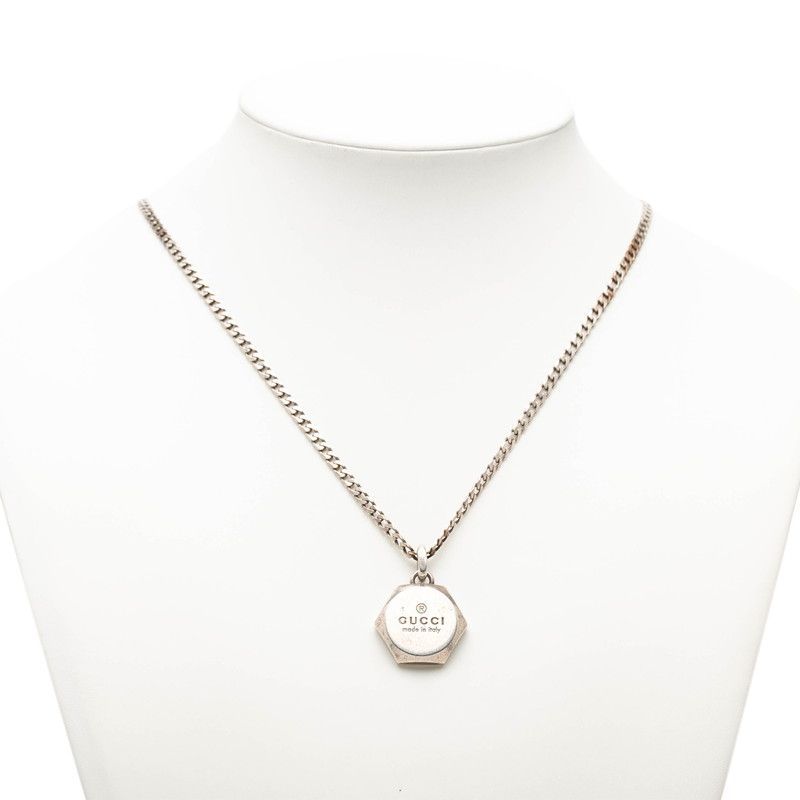 Gucci Hexagon Pendant Necklace Silver — view 6