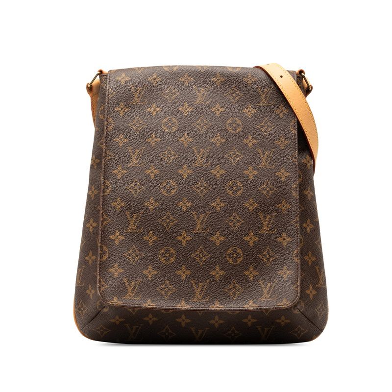 Louis Vuitton Monogram Musette Crossbody Shoulder Bag Brown Leather