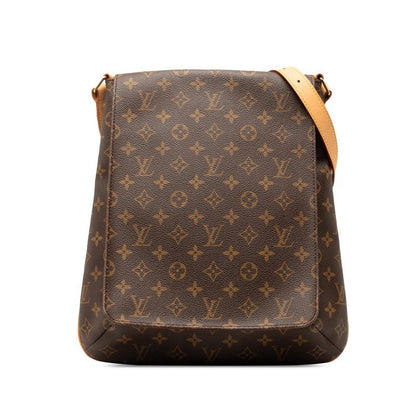 Louis Vuitton Monogram Musette Crossbody Shoulder Bag Brown Leather
