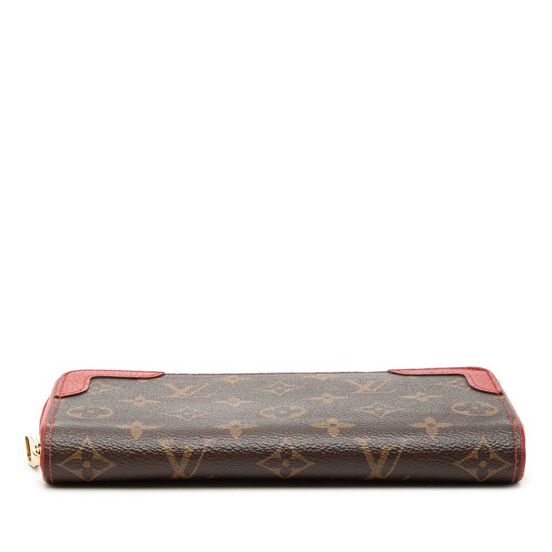 Louis Vuitton Monogram Zippy Wallet Retiro Brown Cerise Leather — view 3