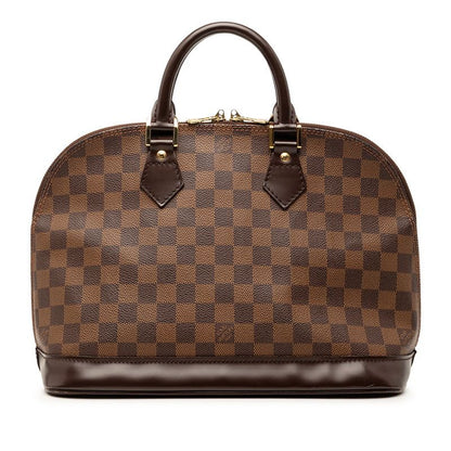 Louis Vuitton Damier Alma PM Handbag Brown Leather