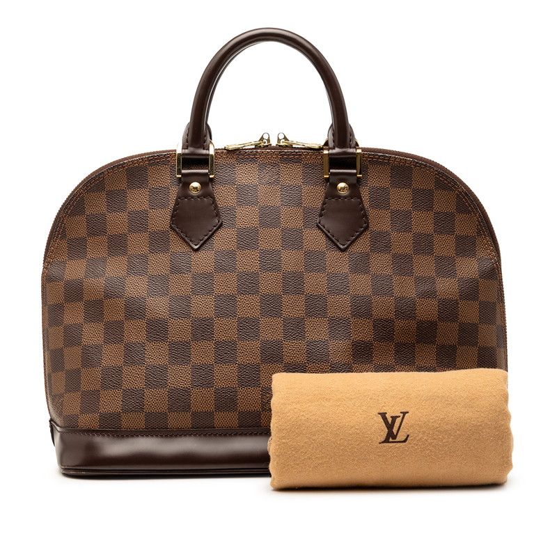 Louis Vuitton Damier Alma PM Handbag Brown Leather — view 7