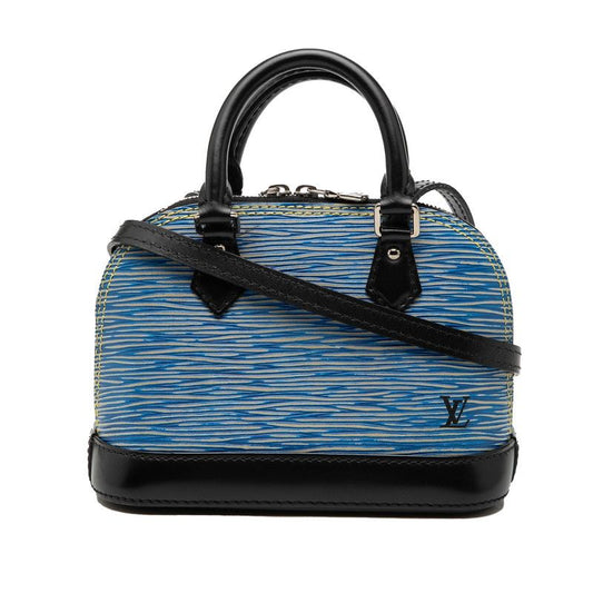 Louis Vuitton Epi Denim Nano Alma 2-Way Shoulder Bag Blue Black Leather