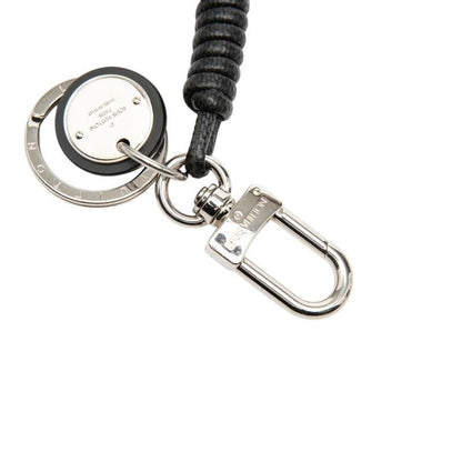 Louis Vuitton Damier Graphite Bag Charm Key Holder Leather Rope Black Silver — view 4