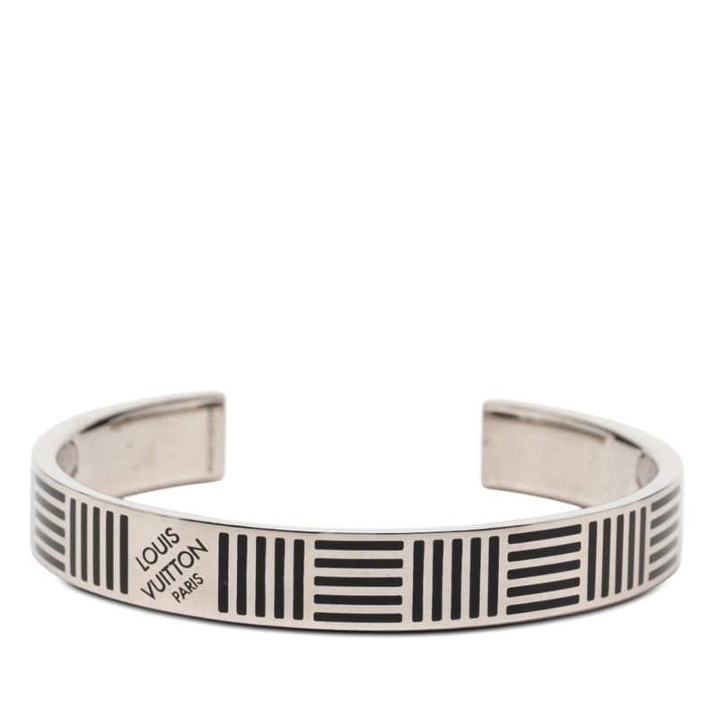 Louis Vuitton Damier Colors Jonck Bracelet Silver Black Metal