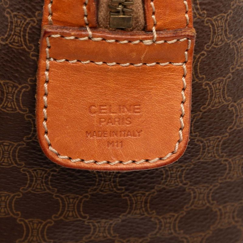 Celine Macadam Mini Boston Bag Brown Leather — view 5