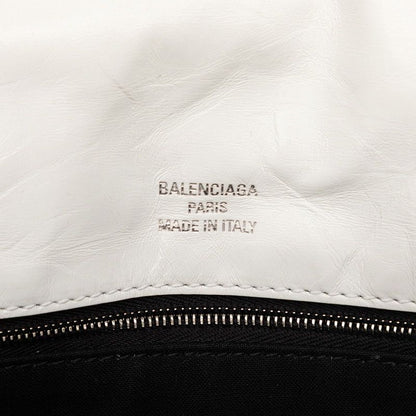 Balenciaga Monaco BB Logo Shoulder Bag White Leather — view 5