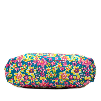 Prada Floral Tote Shoulder Bag 2-Way Blue Pink Multicolor Nylon Leather — view 3