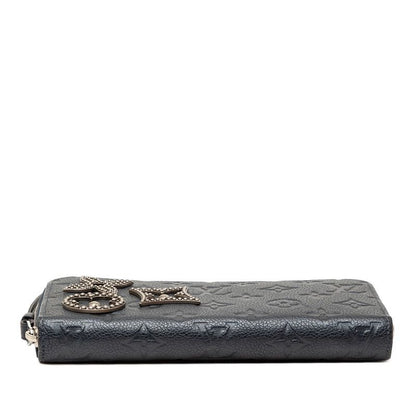 Louis Vuitton Monogram Empreinte Zippy Wallet Flower Studs Marine Metal — view 3