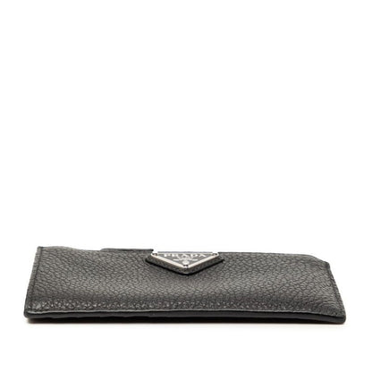 Prada Card Case Coin Fragment Black Leather — view 3