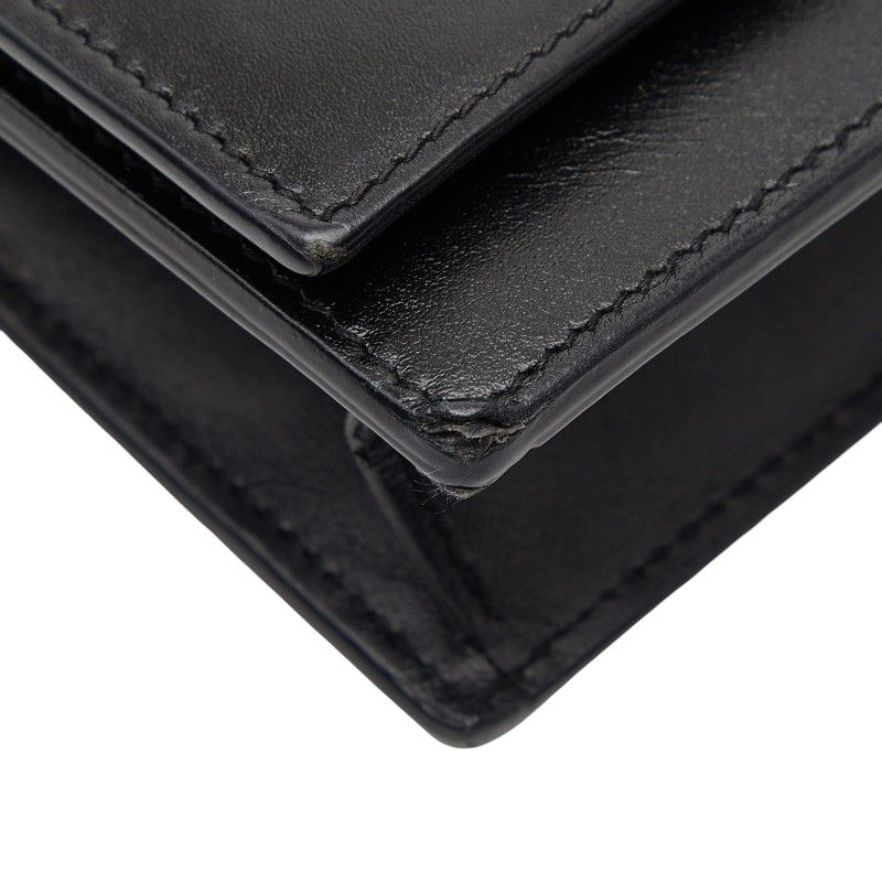 Saint Laurent YSL Logo Tassel Chain Wallet Shoulder Bag Black Leather 1 — view 6